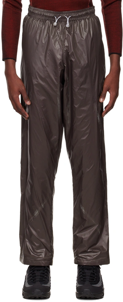 Shop Saul Nash Brown Perforated Trousers