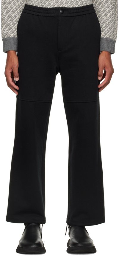 Shop Solid Homme Black Press-stud Lounge Pants In 742b Black