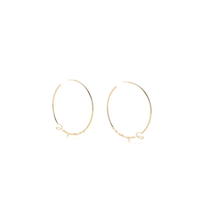 Shop Jacquemus Gold-tone Logo Hoop Earrings