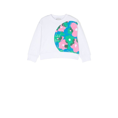 Shop Stella Mccartney Kids White Floral Logo Print Sweatshirt