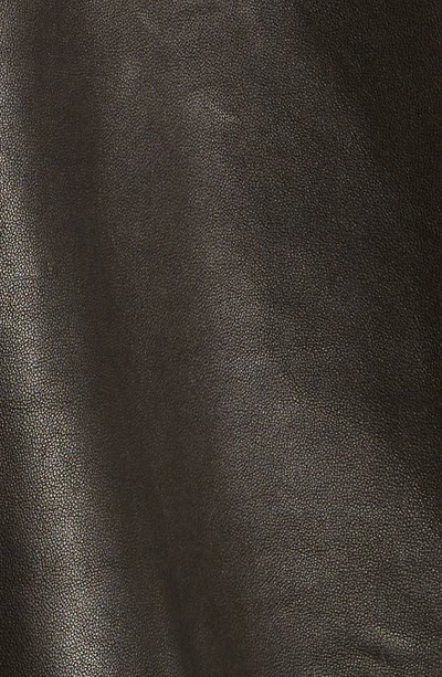 Shop Balenciaga Lambskin Leather Hoodie In Black