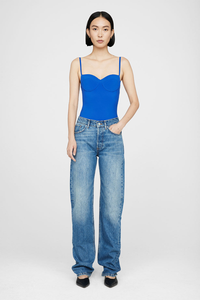 Shop Anine Bing Via Bodysuit In Electric Blue