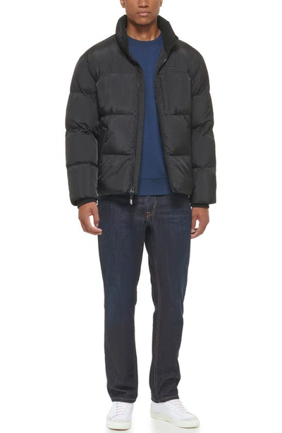 Shop Dockers Stand Collar Puffer Jacket In Black