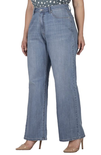 Shop S And P High Waist Wide Leg Jeans In Light Blue