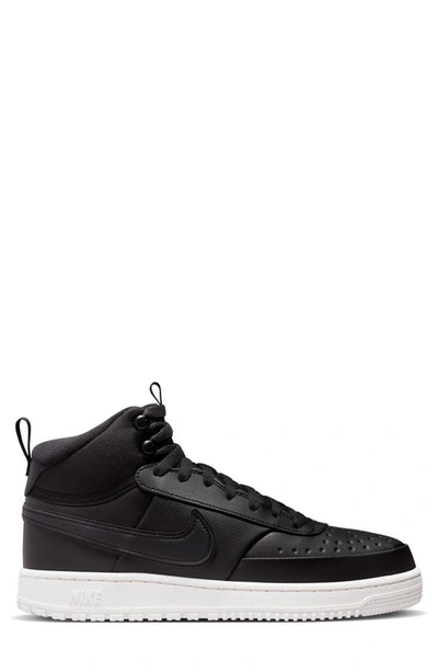 Shop Nike Court Vision Mid Winter Sneaker In Black/ Black/ Phantom