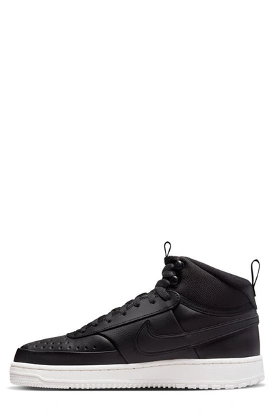 Shop Nike Court Vision Mid Winter Sneaker In Black/ Black/ Phantom