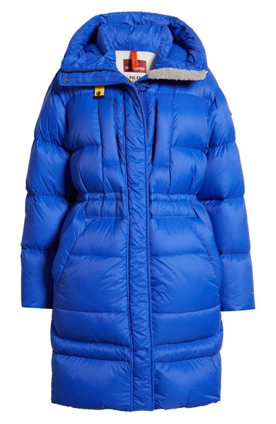 Shop Parajumpers Eira Hooded Down Coat In Dazzling Blue