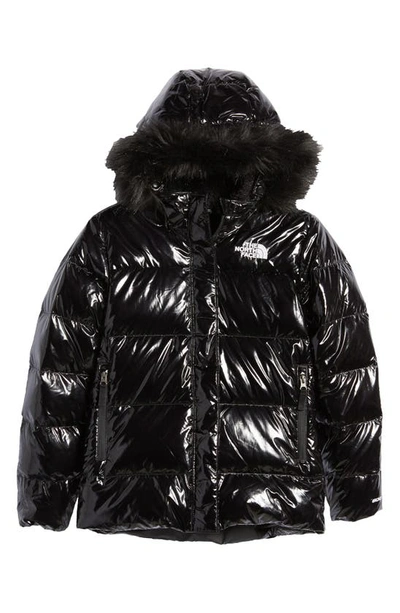 The North Face Kids' North 600-fill Power Down Parka With Faux Fur Trim In  Tnf Black | ModeSens