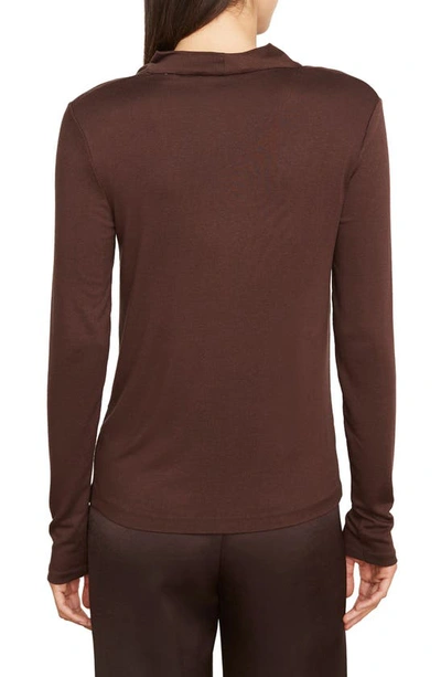 Shop Vince Cowl Neck Long Sleeve Top In Truffle