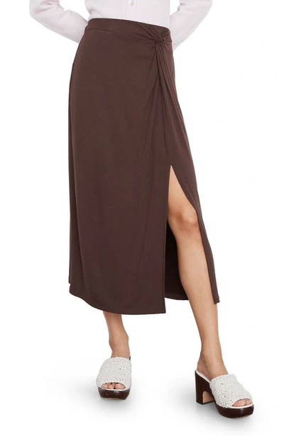 Vince Side Twist Midi Skirt In Truffle