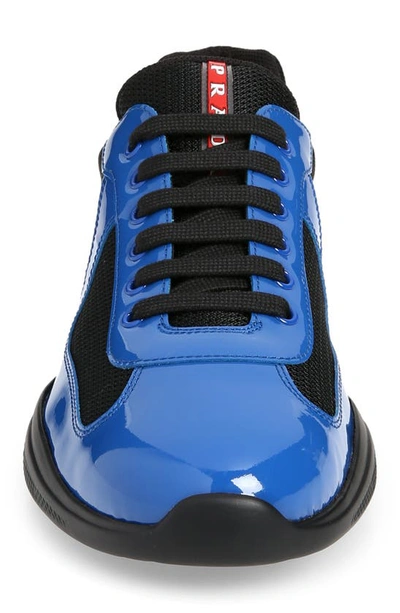 Shop Prada America's Cup Sneaker In Cobalto/ Nero