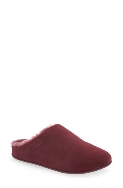Shop Fitflop Chrissy Genuine Shearling Lined Mule In Plummy
