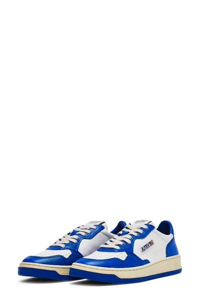 Shop Autry Medalist Low Sneaker In White/ Blue