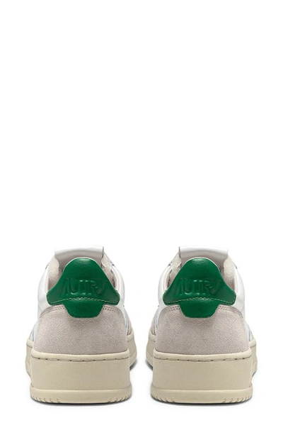 Shop Autry Medalist Low Sneaker In White W/ Green