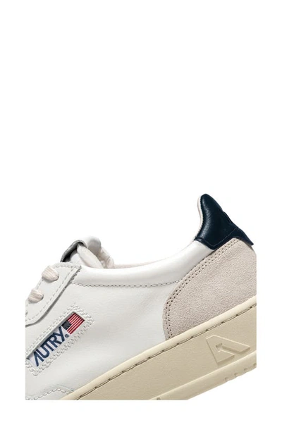 Shop Autry Medalist Low Sneaker In Leat/ Suede White/ Blue