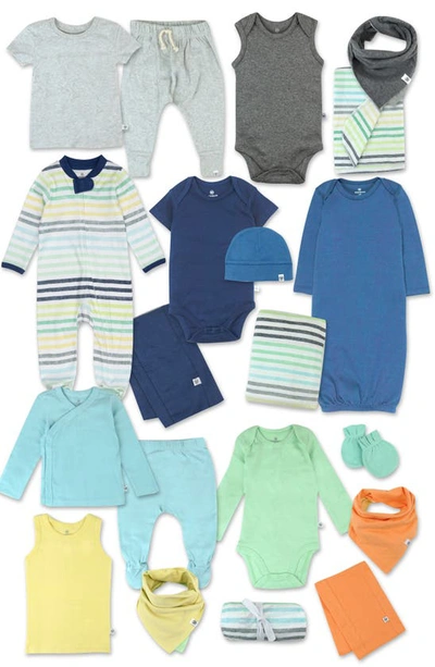 Shop Honest Baby 20-piece Happy Days Organic Cotton Gift Set In Rainbow Blues