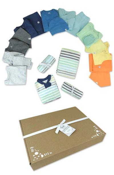 Shop Honest Baby 20-piece Happy Days Organic Cotton Gift Set In Rainbow Blues