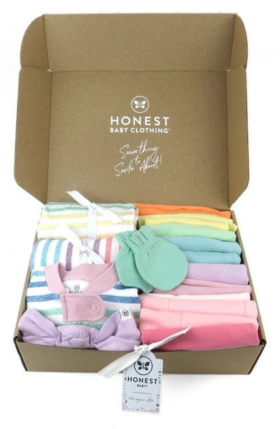 Shop Honest Baby 20-piece Happy Days Organic Cotton Gift Set In Rainbow Pinks