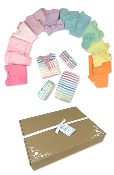 Shop Honest Baby 20-piece Happy Days Organic Cotton Gift Set In Rainbow Pinks