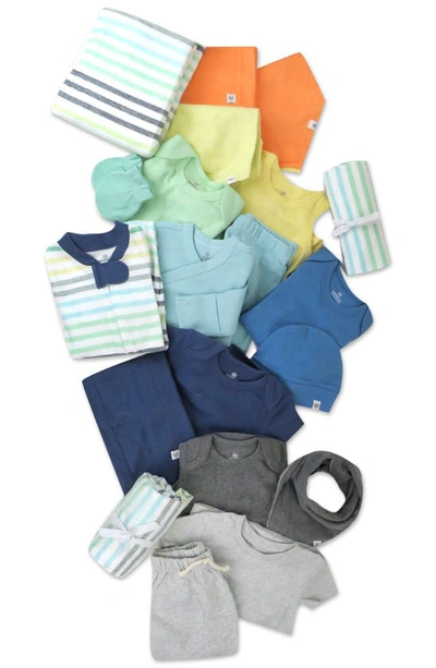 Shop Honest Baby 20-piece Happy Days Organic Cotton Gift Set In Rainbow Blues