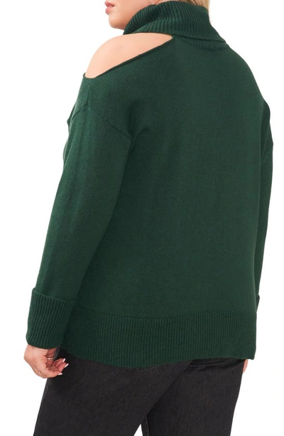Shop 1.state Cutout Turtleneck Sweater In Pine Green