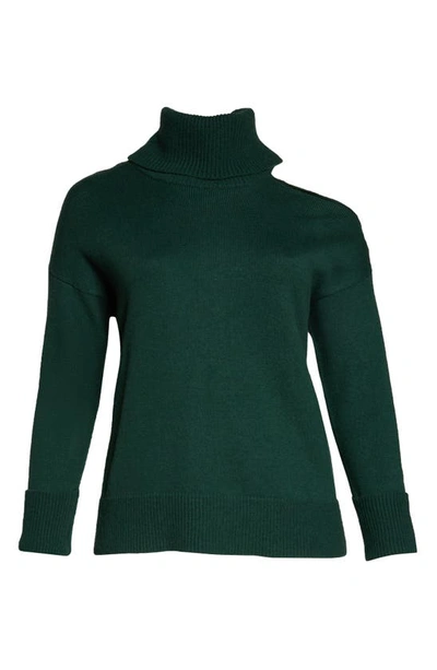 Shop 1.state Cutout Turtleneck Sweater In Pine Green