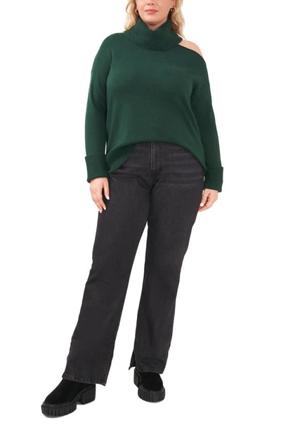 Shop 1.state Cutout Turtleneck Sweater In Pine Green