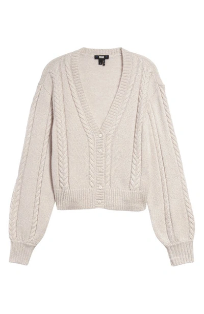 Shop Paige Sofie Cable Stitch Cardigan In Pastel Pink/ Silver