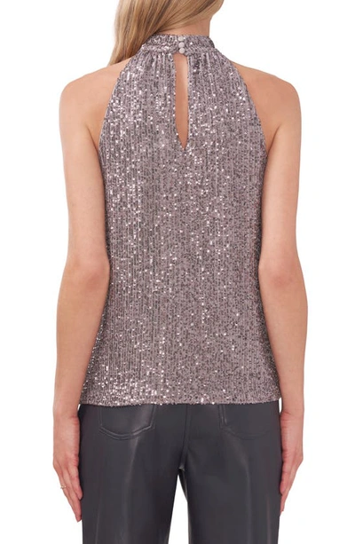 Shop Halogen Halter Neck Sequin Top In Silver