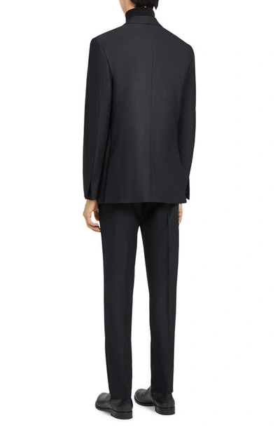 Shop Zegna Trofeo 600 Wool & Silk Tuxedo In Black