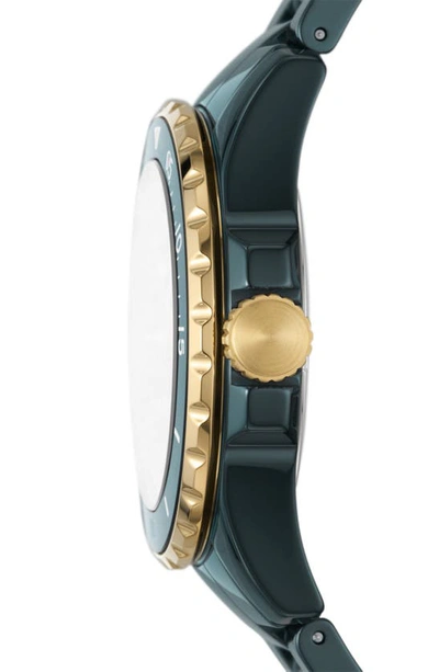 Shop Fossil Fb-01 Crystal Ceramic Bracelet Watch, 36mm In Green