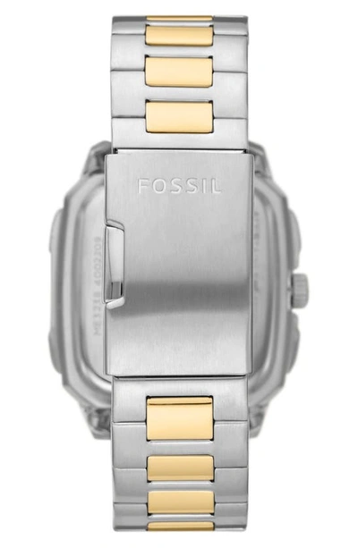 Shop Fossil Inscription Bracelet Watch, 42mm In Two-tone Gold/ Silver