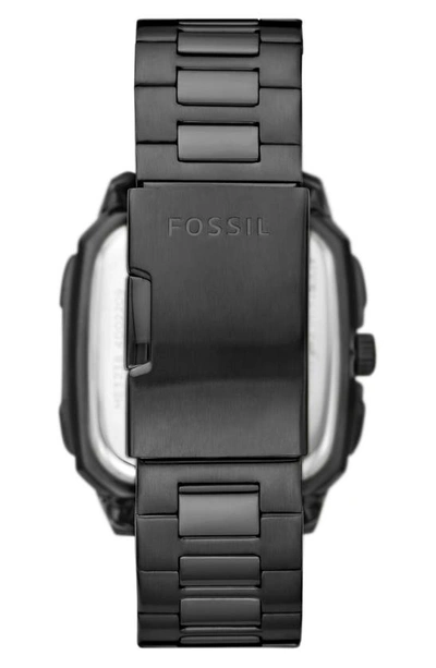 Shop Fossil Inscription Bracelet Watch, 42mm In Black