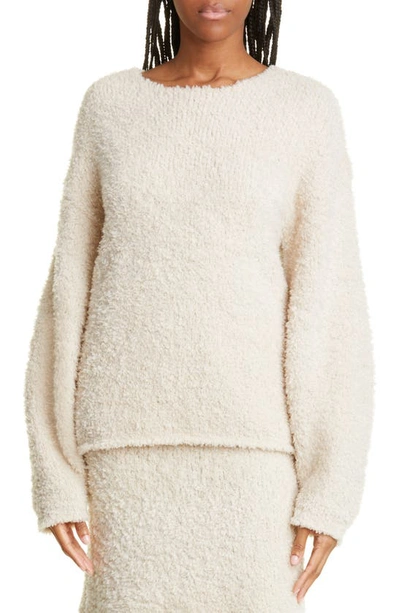 By Malene Birger Hilme Fuzzy Wool Blend Sweater In White | ModeSens