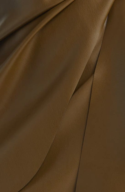 Vero Moda Bella Coated Faux Wrap Miniskirt In Dark Olive