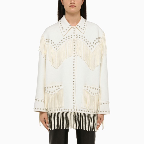 PAROSH - Shirt-jacket With Embroidery Studs And Fringe
