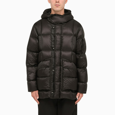 Shop C.p. Company Black Quilted Nylon Down Jacket