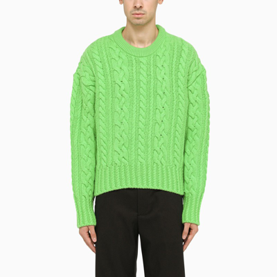 Shop Ami Alexandre Mattiussi Green Wool Crew-neck Sweater