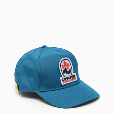 Shop Dsquared2 Invicta Blue Cotton Hat