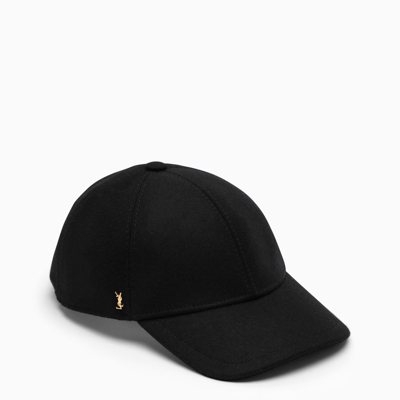 Shop Saint Laurent Black Wool Felt Hat