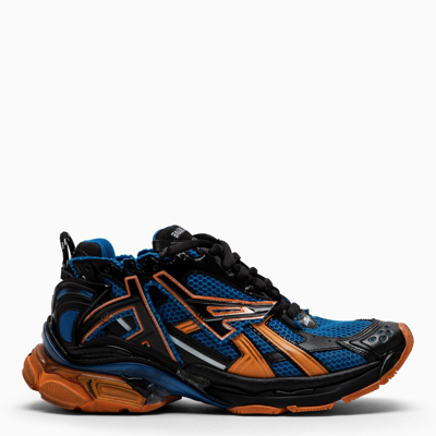 Shop Balenciaga Blue/orange Runner Low-top Sneakers