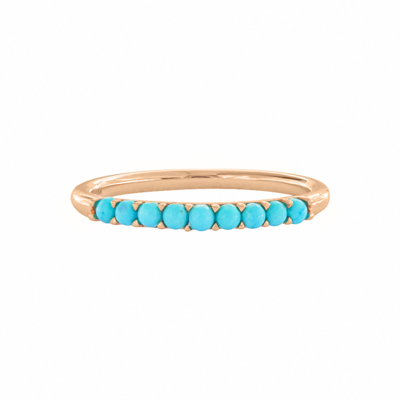 Pre-owned J.o.n 14k Gold Natural Turquoise Anniversary Ring Fine Jewelry