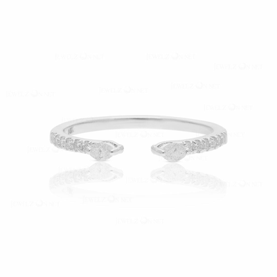 Pre-owned J.o.n 14k Gold Genuine Round And Marquise Diamond Open Cuff Ring Fine Jewelry In Yellow