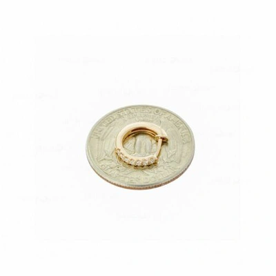 Pre-owned J.o.n 14k Gold Genuine Diamond Huggie Hoop 12mm Earrings Fine Jewelry In White