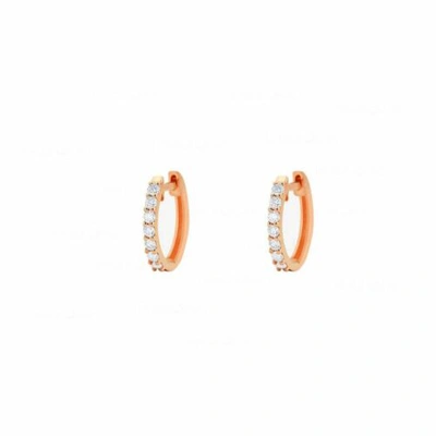 Pre-owned J.o.n 14k Gold Genuine Diamond Huggie Hoop 12mm Earrings Fine Jewelry In White