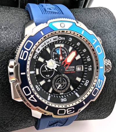 Pre-owned Citizen Promaster Aqualand Eco-drive Dive Watch Bj2169-08e