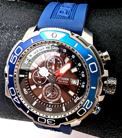 Pre-owned Citizen Promaster Aqualand Eco-drive Dive Watch Bj2169-08e