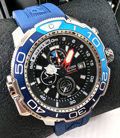 Pre-owned Citizen Promaster Aqualand Eco-drive Dive Watch Bj2169-08e