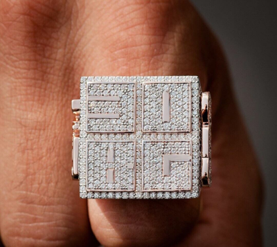 Pre-owned Online0369 Men's Custom Number Letter Ring Free Gift 2.72 Ct Moissanite 925 Silver In White