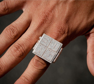 Pre-owned Online0369 Men's Custom Number Letter Ring Free Gift 2.72 Ct Moissanite 925 Silver In White